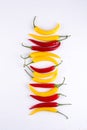 Colorful red and yellow chilli peppers Royalty Free Stock Photo