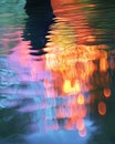 Colorful reflections on the water create a mesmerizing and serene landscape Royalty Free Stock Photo