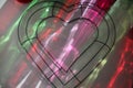 colorful reflections with wire heart _ Valentines Love Royalty Free Stock Photo