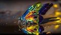 Colorful Reflective Metallic Birdwing Insect by Generate AI