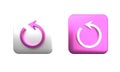 Colorful Refresh icon isolated on white background. Reload symbol. Rotation arrow in a circle sign. Square button. 3D