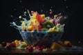 Colorful and refreshing fruit salad with a mix of seasonal fruits Royalty Free Stock Photo