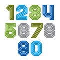 Colorful regular acute-angled digits, vector