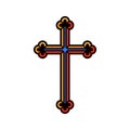 Colorful religious Christian cross crucifix design. Vector illustration