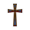 Colorful religious Christian cross crucifix design. Vector illustration