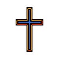 Colorful religious Christian cross crucifix design. Vector illustration