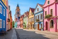 Colorful renaissance house facades