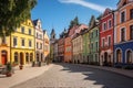 Colorful renaissance house facades