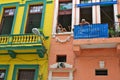 Colorful renovated Havana facades