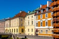 Colorful renovated tenement houses of historic New Town quarter - Nowe Miasto - along Podwale street in Warsaw, Poland