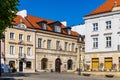 Colorful renovated tenement houses of historic New Town quarter - Nowe Miasto - at Rynek Nowego Miasta New Town Market Square and