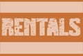 Colorful rentals badge isolated