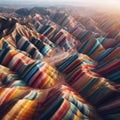 Colorful representation rainbow mountains in China