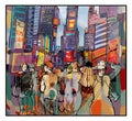 Colorful representation of Times square in New york City