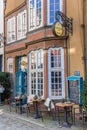 Colorful restaurant in the Schnoor district of Bremen