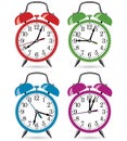Colorful retro alarm clocks