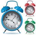 Colorful retro alarm clocks