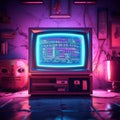 Retro Gamer Room Cyberpunk Style