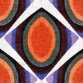 Colorful retro mid century sixties style pattern. Modern vintage shape fabric textile background. Fun funky woven damask