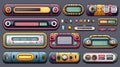 Colorful Retro Pixel Art Game UI Buttons and Controls