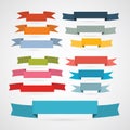 Colorful Retro Ribbons, Labels Set Royalty Free Stock Photo