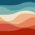 Colorful retro style waves decoration