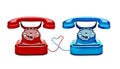 Retro Telephones with a heart