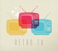 Colorful retro tv concept design background Royalty Free Stock Photo