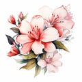 A Colorful Rhododendron a Chinese watercolor inspired floral Arrangement