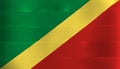 Colorful ribbon as Congo national flag, green diagonal with yellow and red