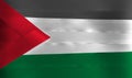 Colorful ribbon as Palestine national flag, a horizontal tricolor of black white and green with a red triangle