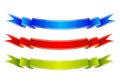 Colorful ribbon banners. Blue, red and green scrolls. Vector illustration. Royalty Free Stock Photo