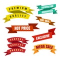 Colorful ribbon labels and stickers Royalty Free Stock Photo
