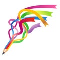 Colorful ribbon pencil Royalty Free Stock Photo