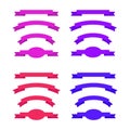 Colorful ribbon set design, pink, purple, red, blue. Royalty Free Stock Photo