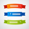 Colorful Ribbons, Labels Set Royalty Free Stock Photo