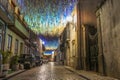 Colorful ribbons in the street in Agueda, Portugal