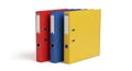 Colorful ring binders aligned for office organization representing organized paperwork Royalty Free Stock Photo