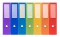 Colorful ring binders-full with office document and business inf Royalty Free Stock Photo