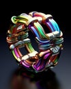 a colorful ring made of metal