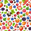 Colorful Ripe Forest Berries Seamless Pattern