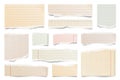 Colorful ripped paper strips isolated on white background. Realistic lined paper scraps with torn edges. Sticky notes Royalty Free Stock Photo