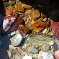 Colorful River Rocks reflecting sunshine through crystal clear Pacific Northwest stream water Royalty Free Stock Photo