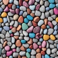 colorful river stones pebbles beach seamless pattern Royalty Free Stock Photo