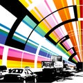 Colorful road background vector