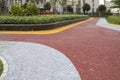 Colorful road in modern city outdoor park Royalty Free Stock Photo