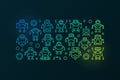 Colorful robots illustration - vector banner