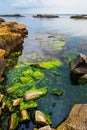 Colorful rock formation in Bornholm, Denmark Royalty Free Stock Photo