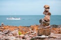 Colorful rock formation  in Bornholm, Denmark Royalty Free Stock Photo