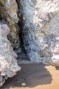 Colorful rock formations and bights, Melos, Greece